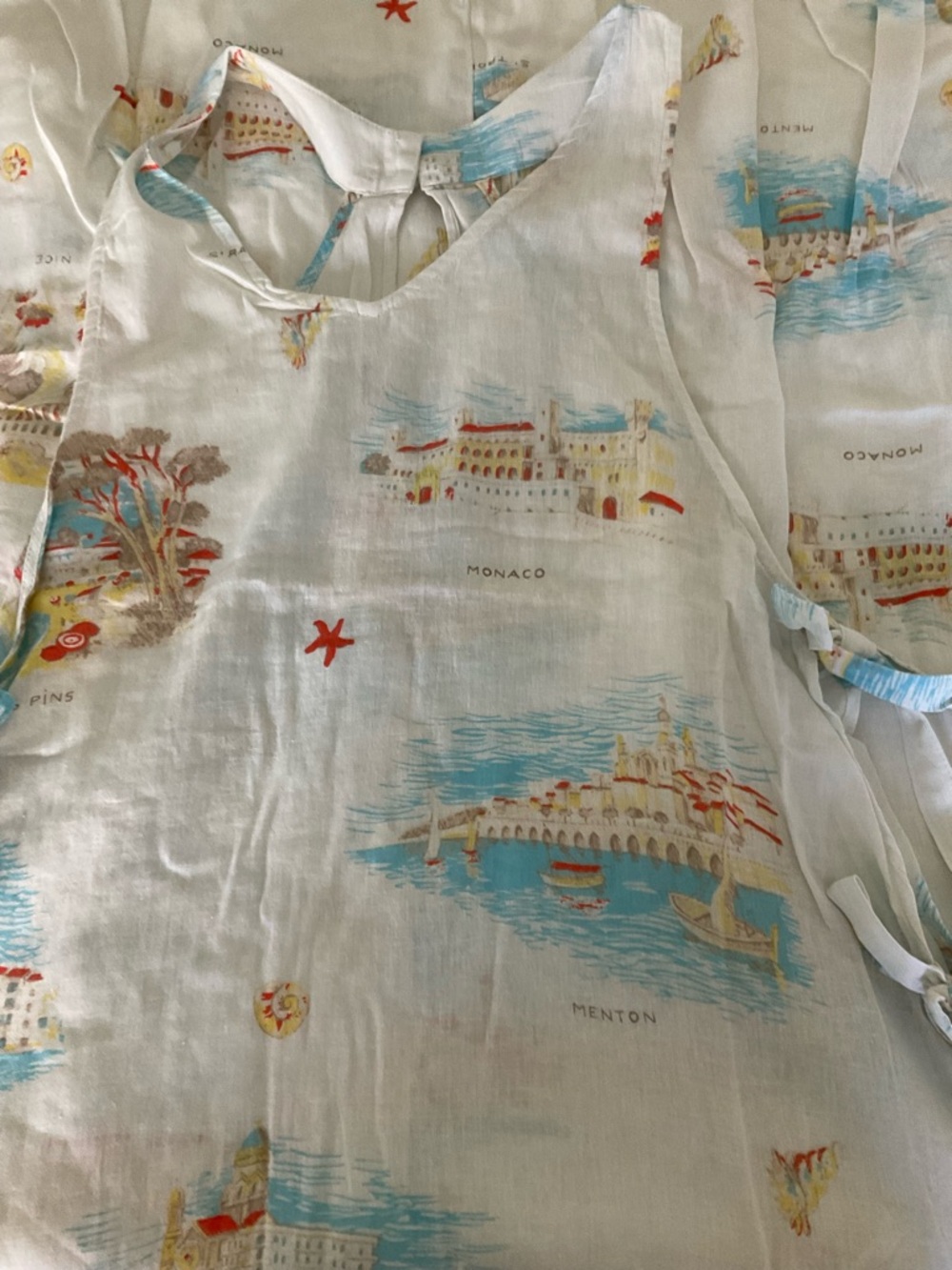 Calypso St. Barth Linen Blend Maxi Cover-Up Dress Coastal Print NWT Medium - Picture 5 of 7